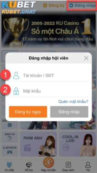 Đăng nhập tài khoản