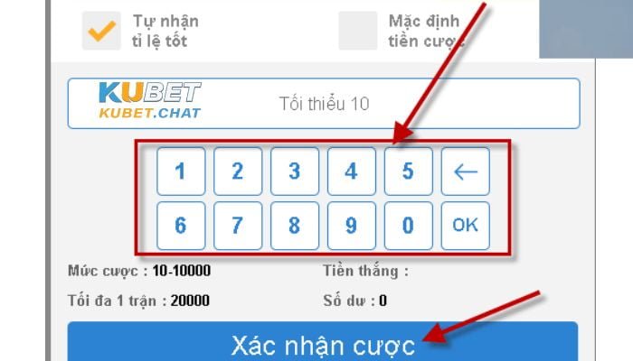 Nhập số điểm cược